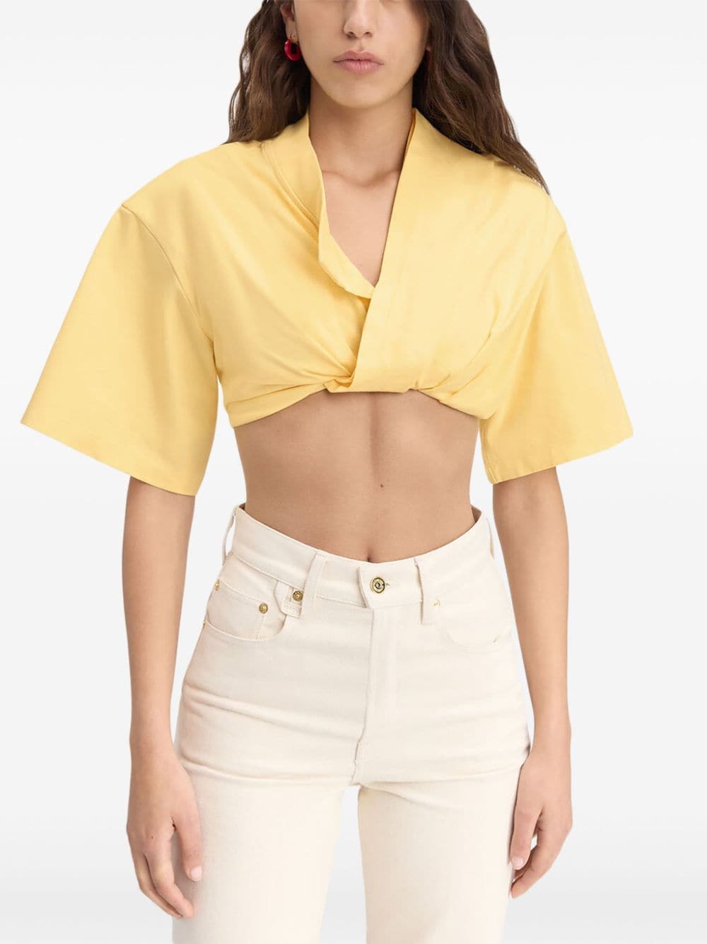 JACQUEMUS Womne Shirts and Polos Yellow Topwear JACQUEMUS