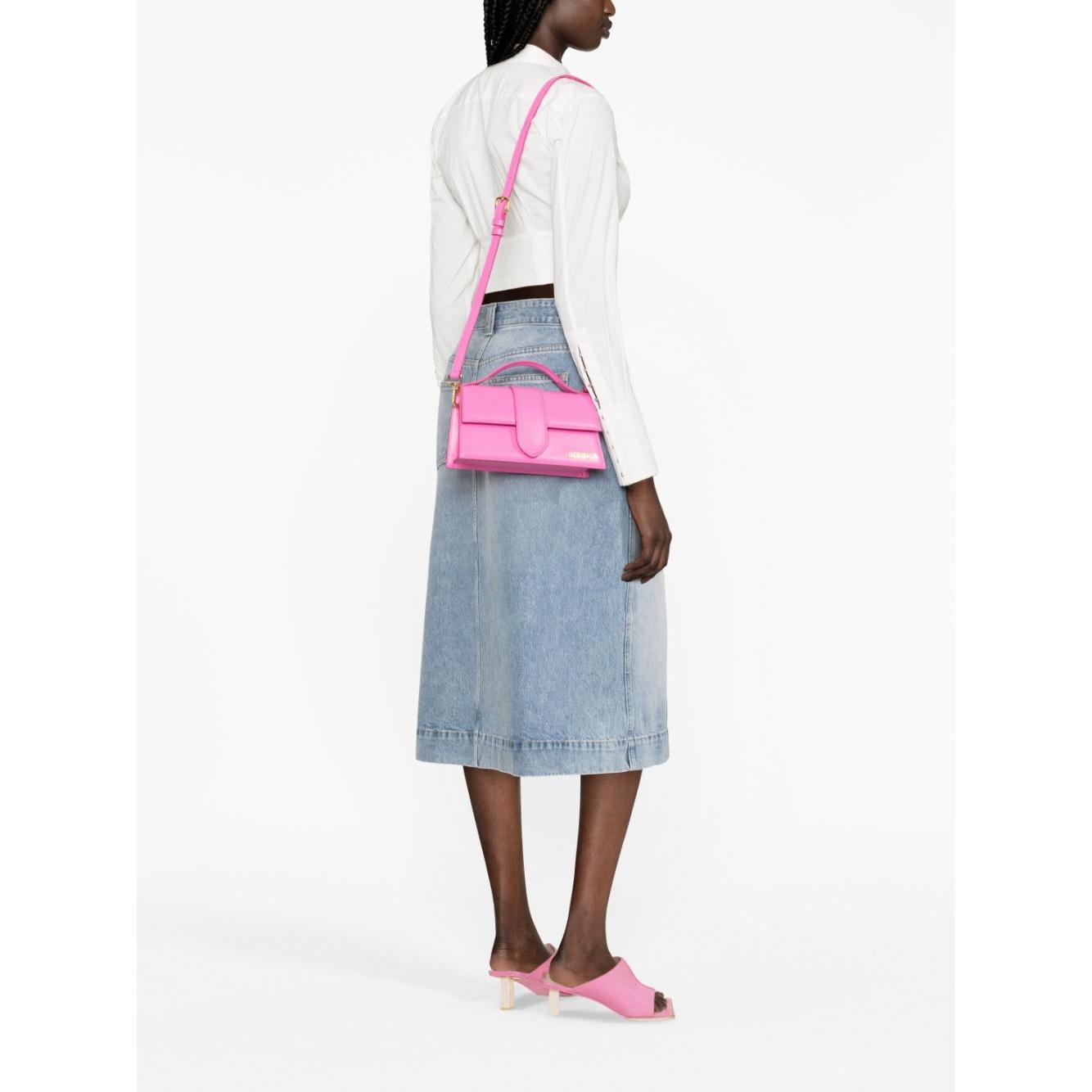 JACQUEMUS fluorescent pink calf leather Bag Handbag JACQUEMUS