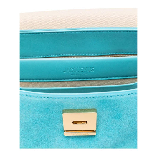 JACQUEMUS aqua blue calf suede Bag Shoulder JACQUEMUS