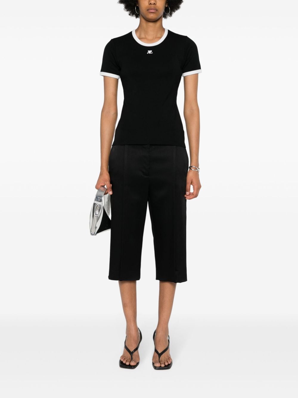 COURREGES PRE T-shirts and Polos Black Topwear Courreges Pre