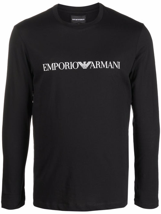 Emporio Armani logo print long sleeve T-shirt