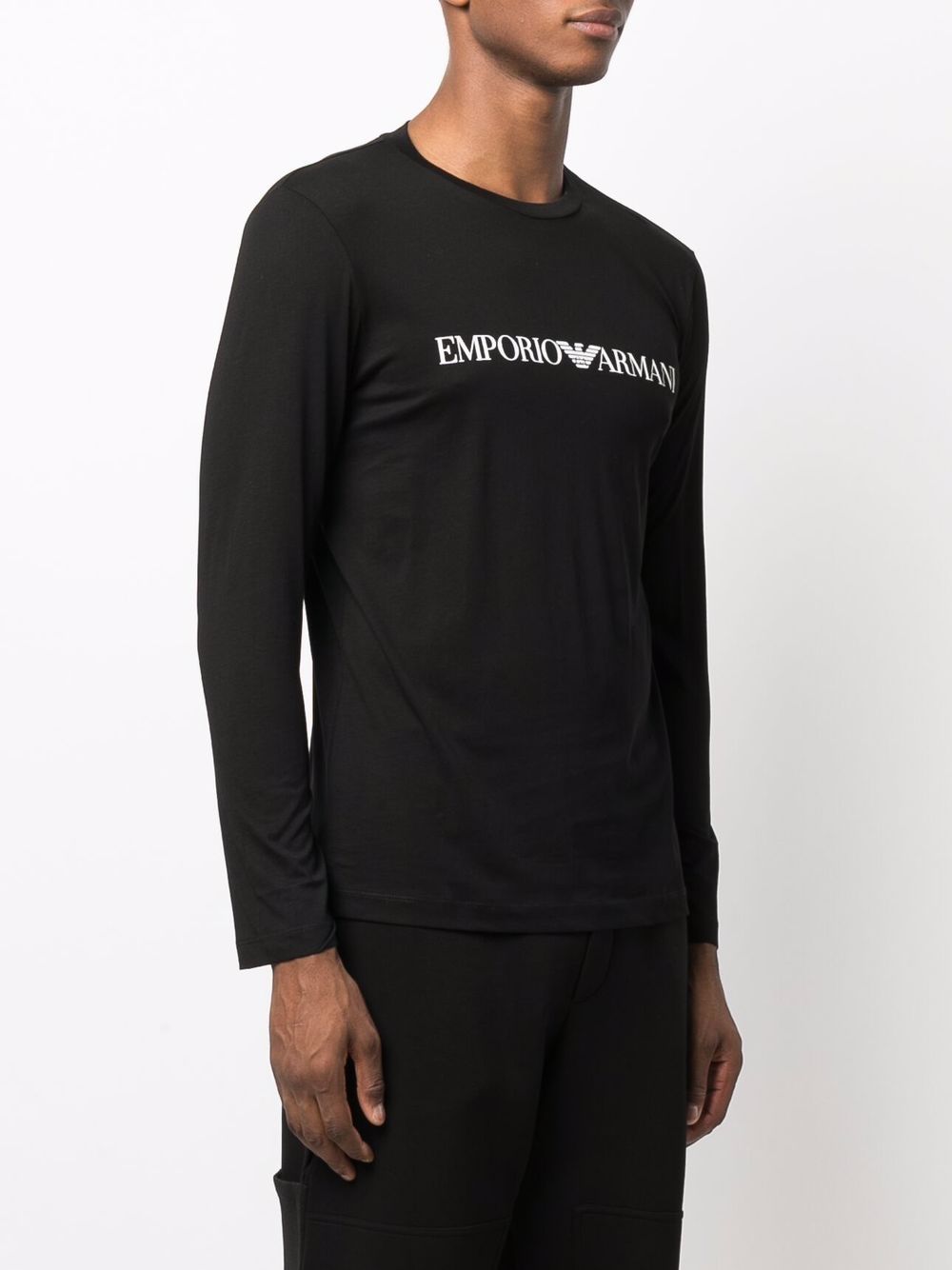 Emporio Armani logo print long sleeve T-shirt