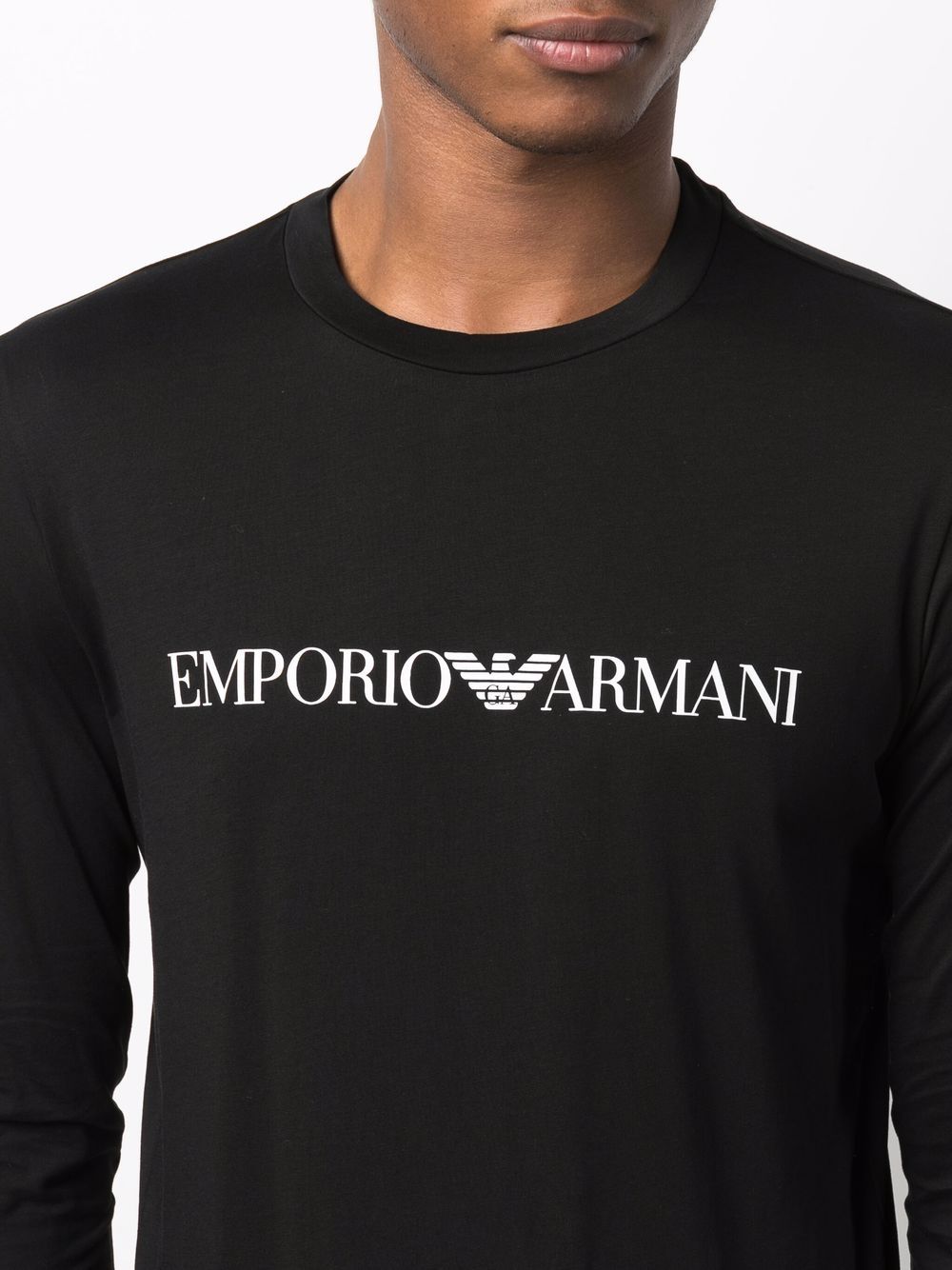 Emporio Armani logo print long sleeve T-shirt