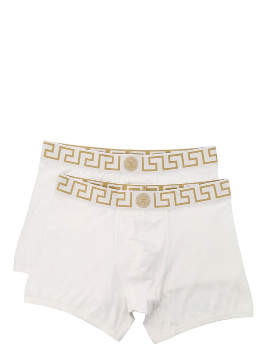 Versace Greca border trunks in white