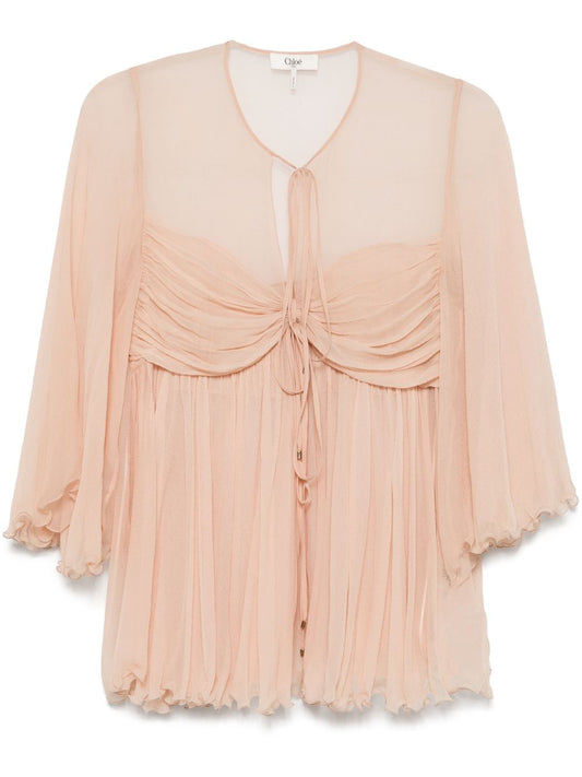 Chloè Silk pleated tank top Topwear Chloè