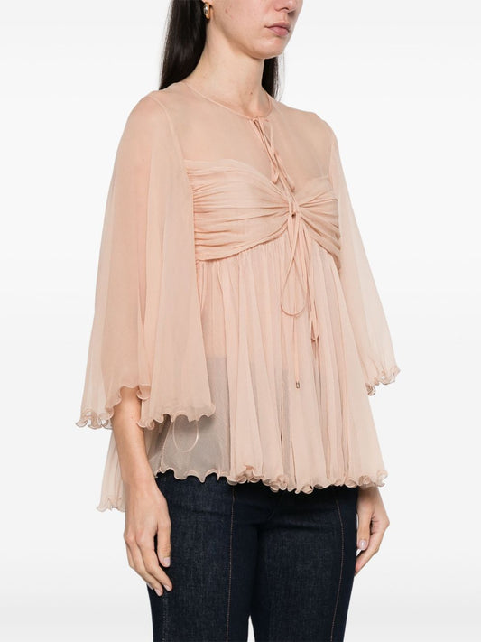 Chloè Silk pleated tank top Topwear Chloè