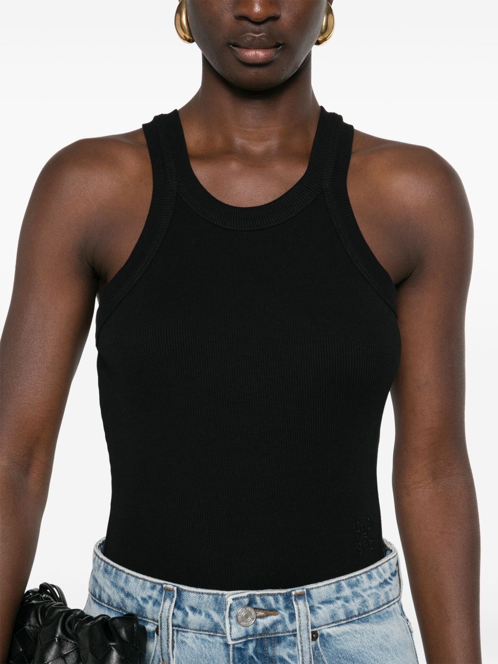 Closed logo-embroidered ribbed tank top Topwear Closed