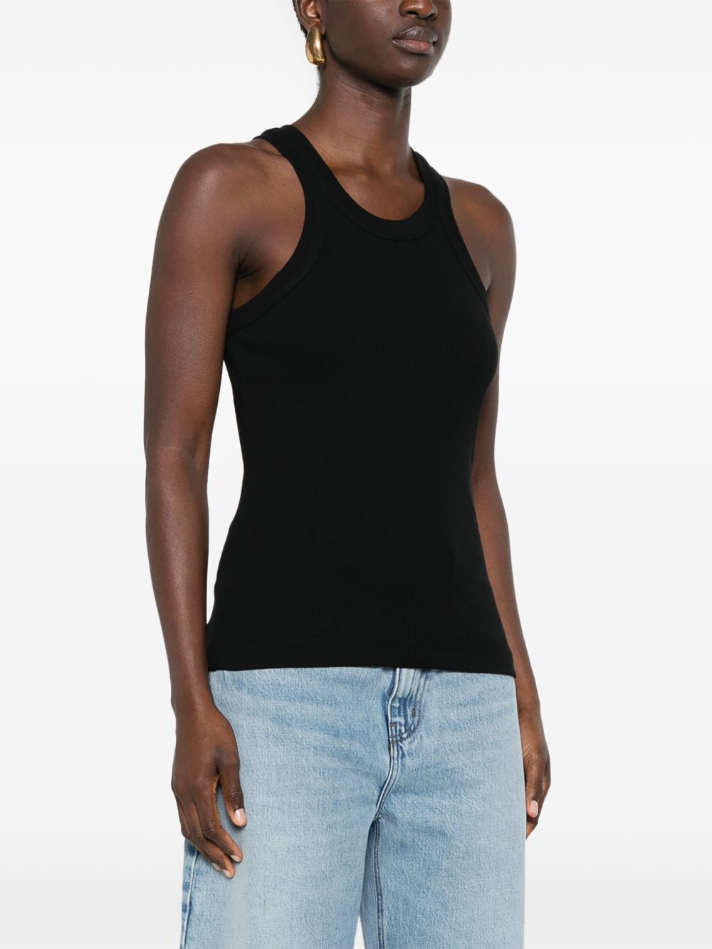 Closed logo-embroidered ribbed tank top Topwear Closed