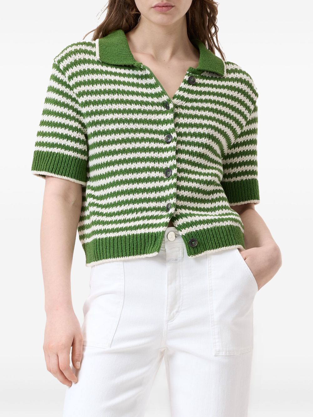 Closed Knitted green cardigan in organic cotton Topwear Closed