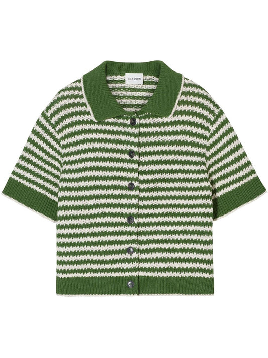 Closed Knitted green cardigan in organic cotton Topwear Closed