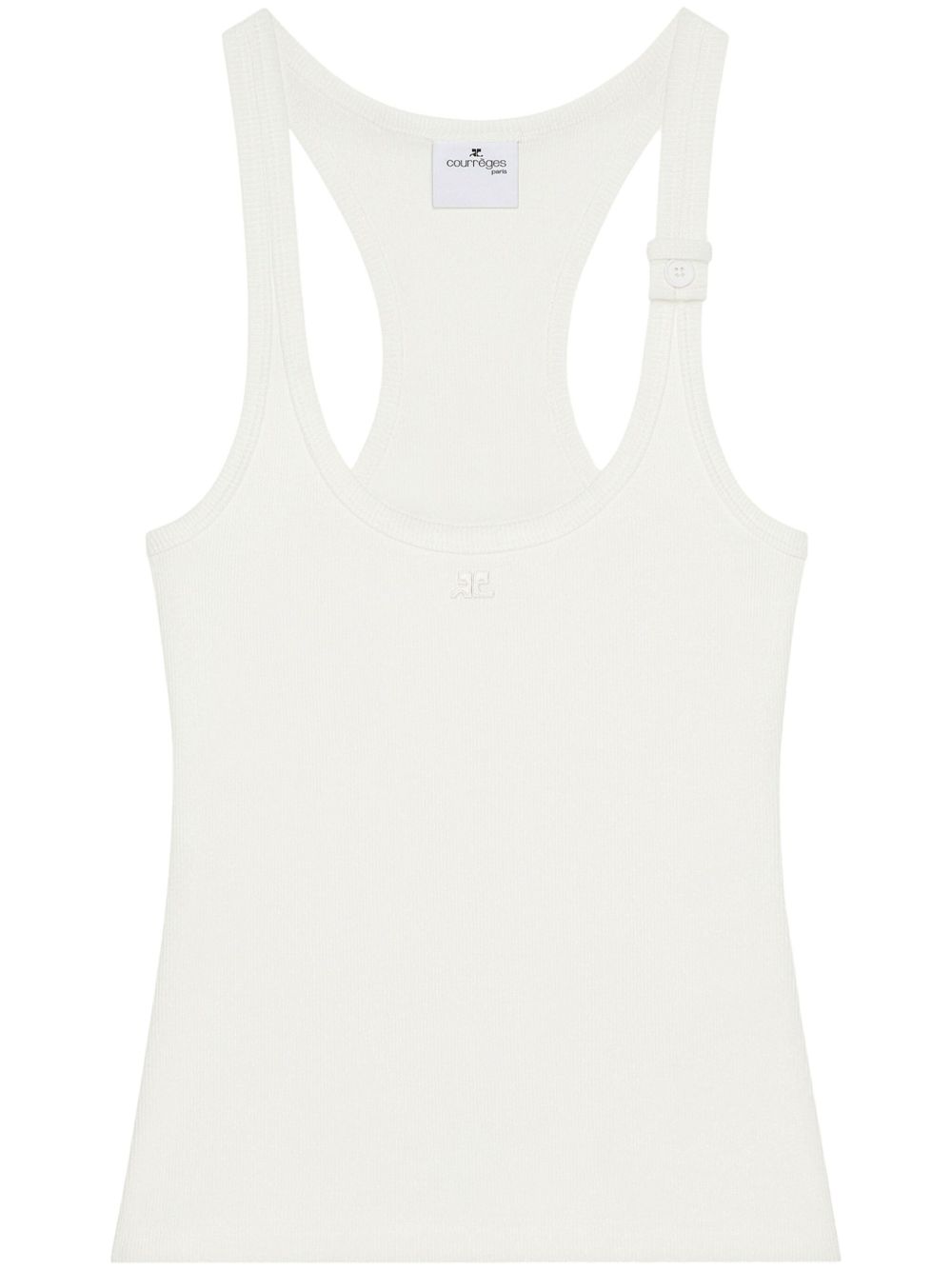 Courreges Pre Courrèges buckle-fastening white tank top Topwear Courreges Pre