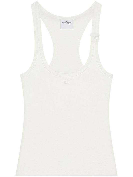 Courreges Pre Courrèges buckle-fastening white tank top Topwear Courreges Pre