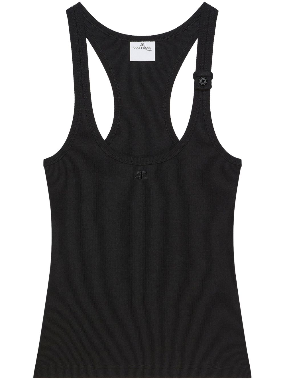 Courreges Pre Courrèges buckle-fastening black tank top Topwear Courreges Pre