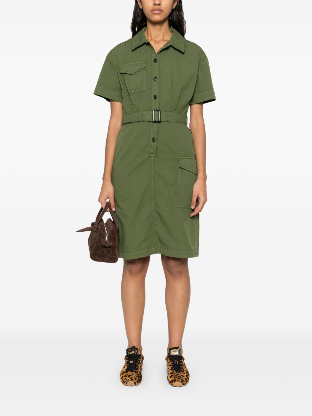 Woolrich belted waist shirt dress