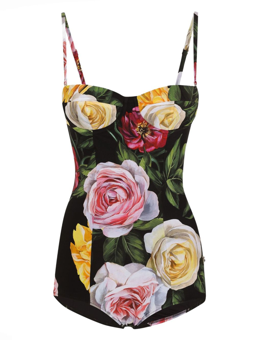 Dolce & Gabbana Balconette one-piece swimsuit with rose and peony print Beachwear & underwear Dolce & Gabbana