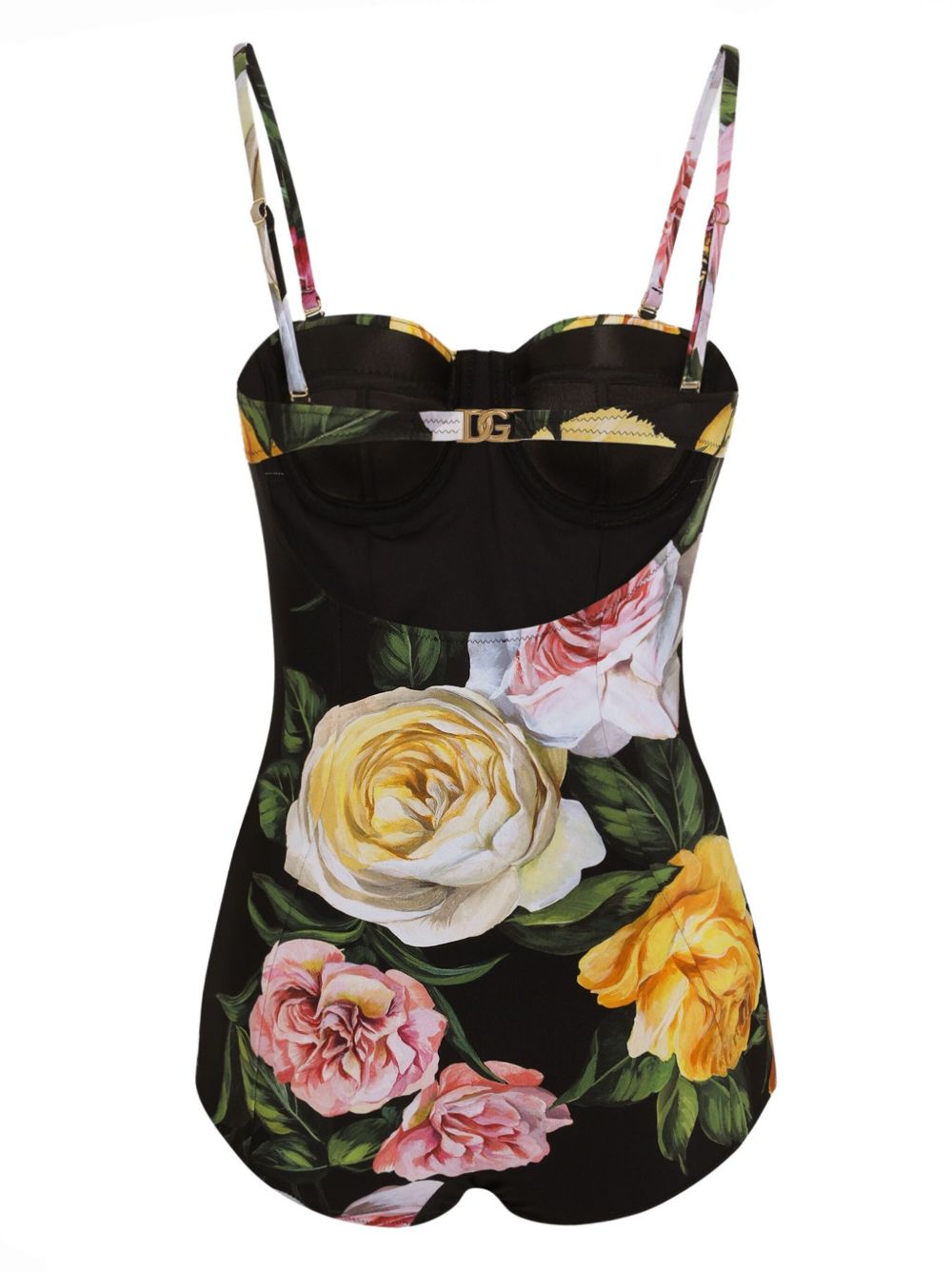 Dolce & Gabbana Balconette one-piece swimsuit with rose and peony print Beachwear & underwear Dolce & Gabbana