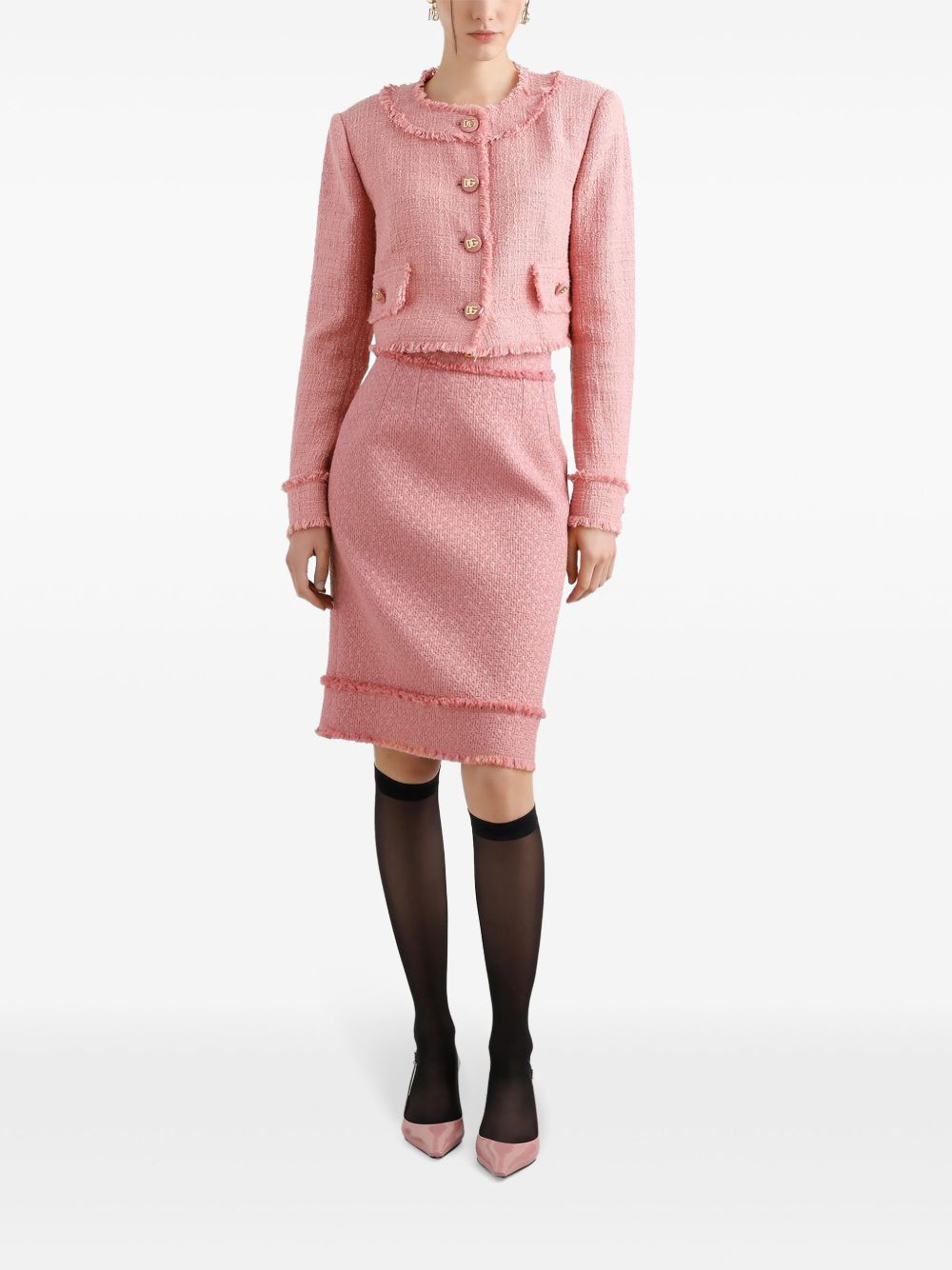 Dolce & Gabbana Short raschel tweed jacket in Pink Jackets Dolce & Gabbana