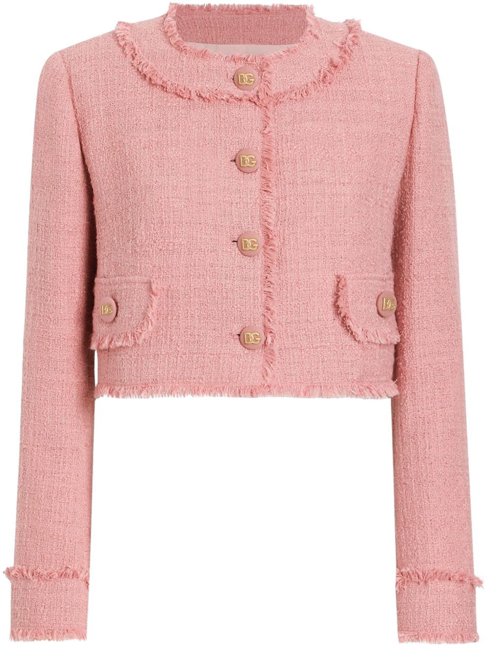 Dolce & Gabbana Short raschel tweed jacket in Pink Jackets Dolce & Gabbana