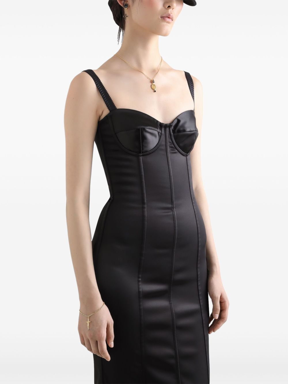 Dolce & Gabbana Bustier longuette dress with satin bra Dresses Dolce & Gabbana