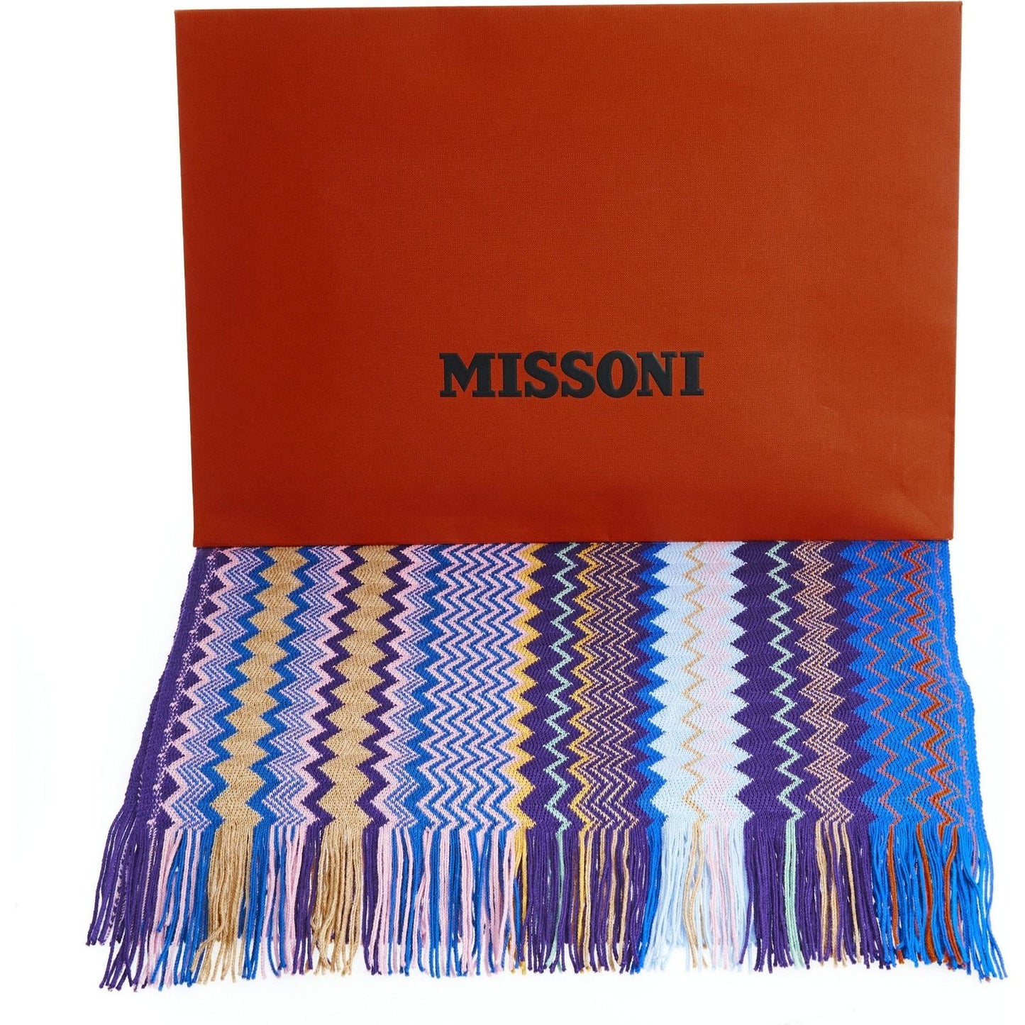 Missoni Geometric Pattern Fringed Luxury Scarf Missoni