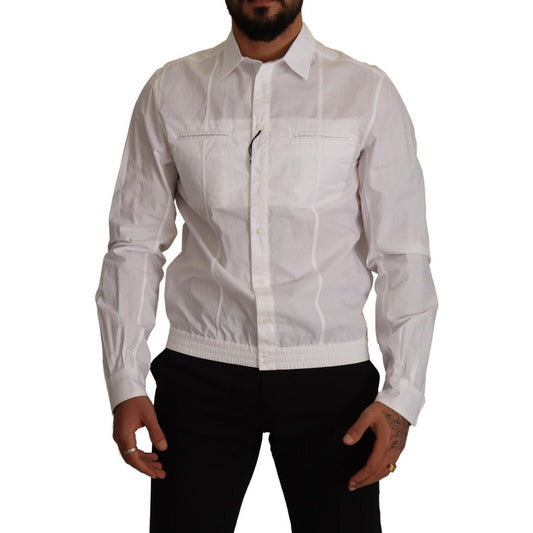 Dolce & Gabbana White Cotton Button Down Men Collared Shirt 1728,67345645728,Blouses - Shirts - Clothing,Clothing,Dolce & Gabbana,IT41 | L,Material: 100% Cotton,Men,Men - Clothing,New with tags,Shirts - Clothing,Shirts - Men - Clothing,White