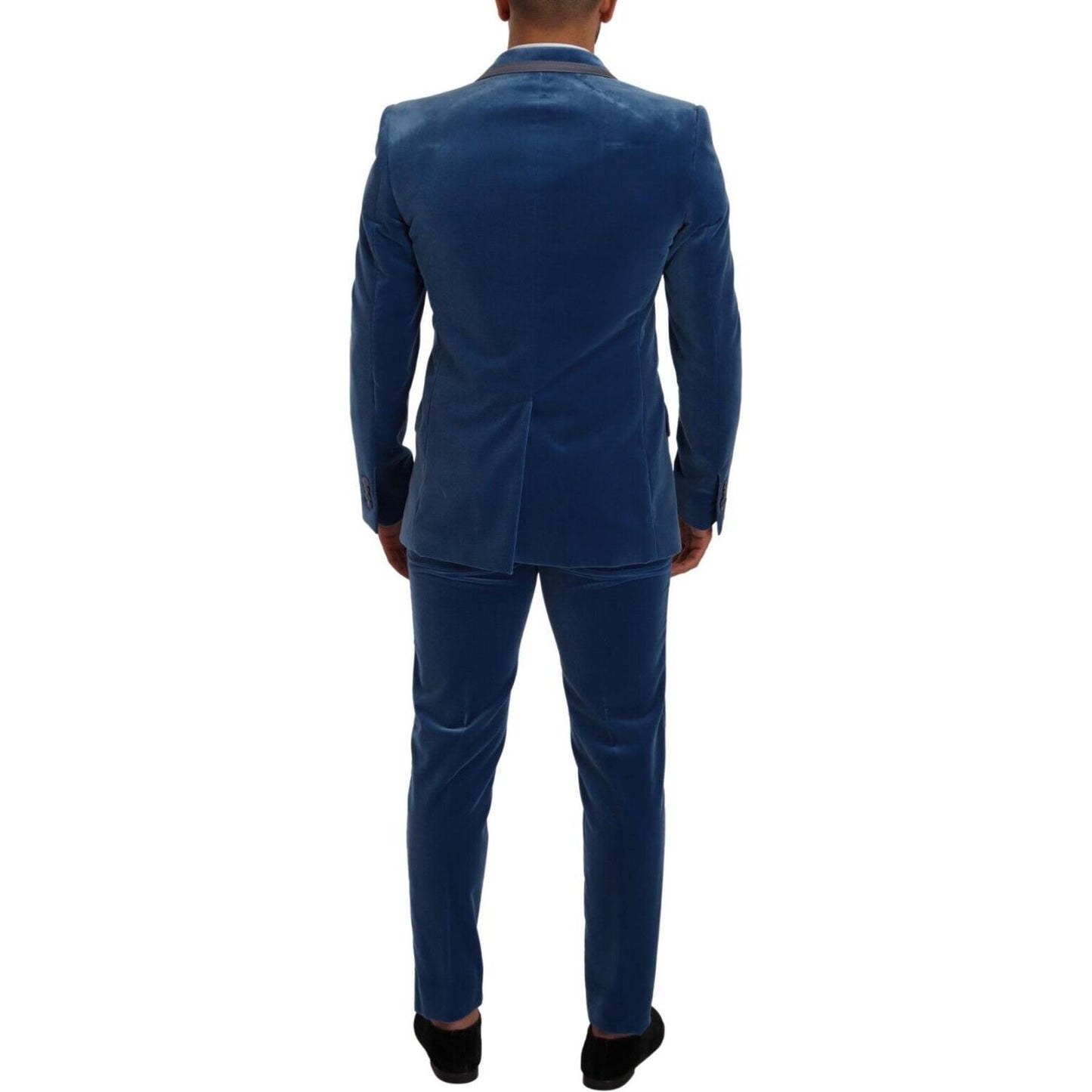 Dolce & Gabbana Elegant Velvet Blue Slim Fit Suit Dolce & Gabbana