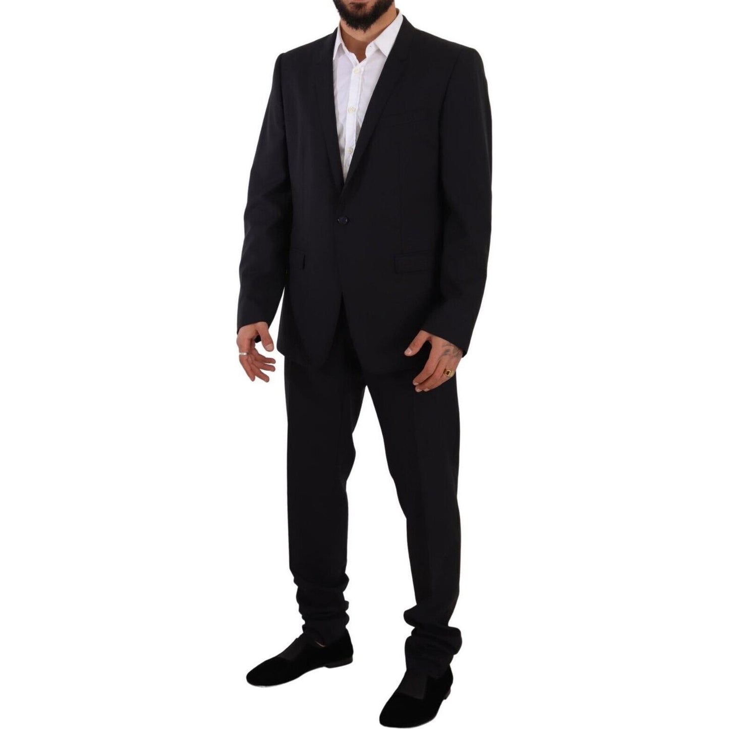 Dolce & Gabbana Blue GOLD Wool Single Breasted 2 Piece Suit 1728,67345645728,Blue,Clothing,Dolce & Gabbana,IT56 | XXL,Material: 82% Virgin Wool 18% Silk,Men,Men - Clothing,New with tags,Suits & Blazers - Clothing,Suits - Men - Clothing,Two-Piece Suits - S