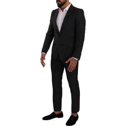 Dolce & Gabbana Black MARTINI Single Breasted 2 Piece Suit 1728,67345645728,Black,Clothing,Dolce & Gabbana,IT46 | S,Material: 100% Virgin Wool,Men,Men - Clothing,New with tags,Suits & Blazers - Clothing,Suits - Men - Clothing,Two-Piece Suits - Suits & Bla