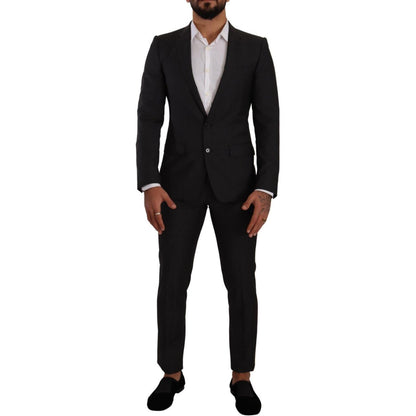Dolce & Gabbana Black MARTINI Single Breasted 2 Piece Suit 1728,67345645728,Black,Clothing,Dolce & Gabbana,IT46 | S,Material: 100% Virgin Wool,Men,Men - Clothing,New with tags,Suits & Blazers - Clothing,Suits - Men - Clothing,Two-Piece Suits - Suits & Bla