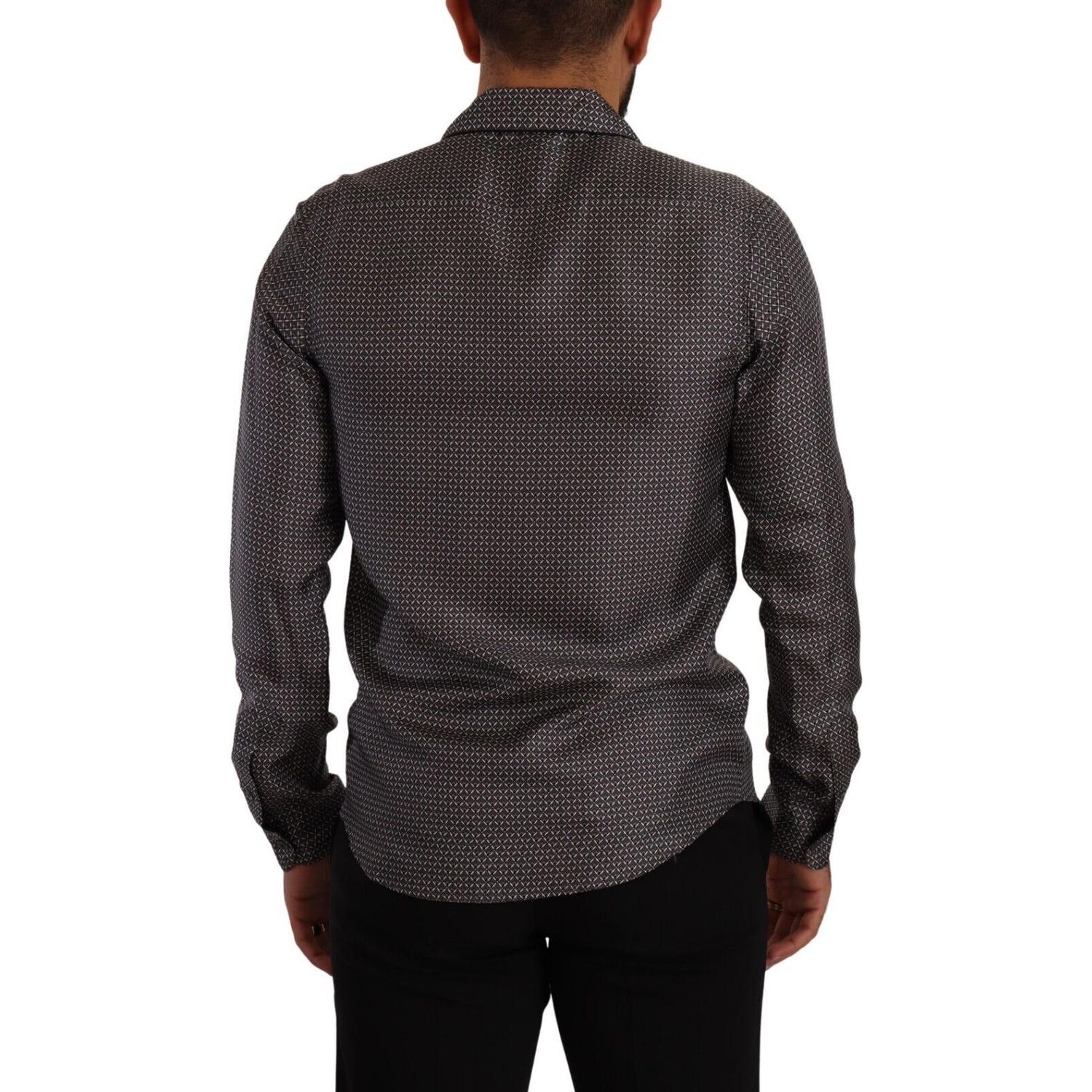 Dolce & Gabbana Gray Fantasy Pattern Pajama Top Mens Shirt