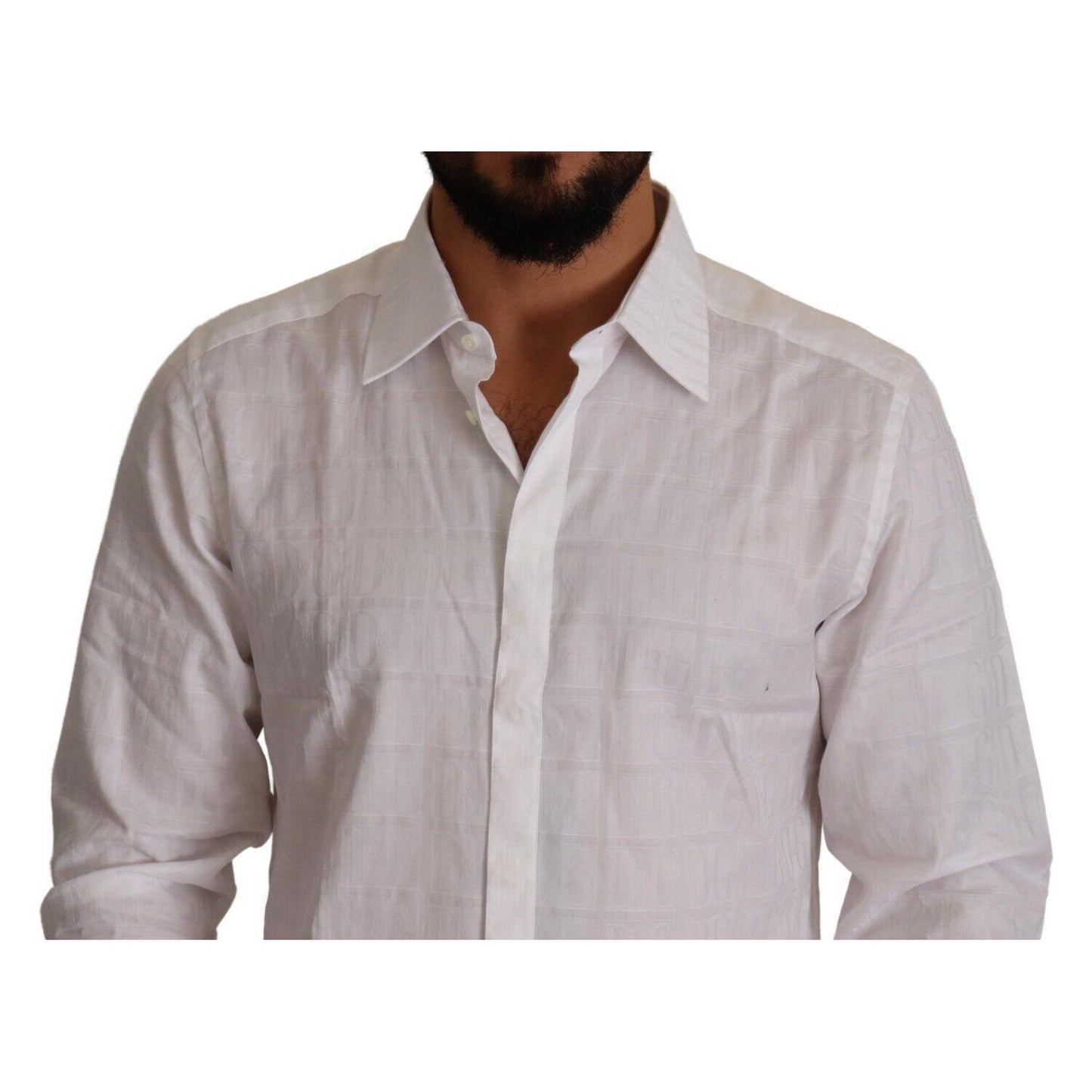 Dolce & Gabbana Elegant White Cotton Dress Shirt - Slim Fit Dolce & Gabbana