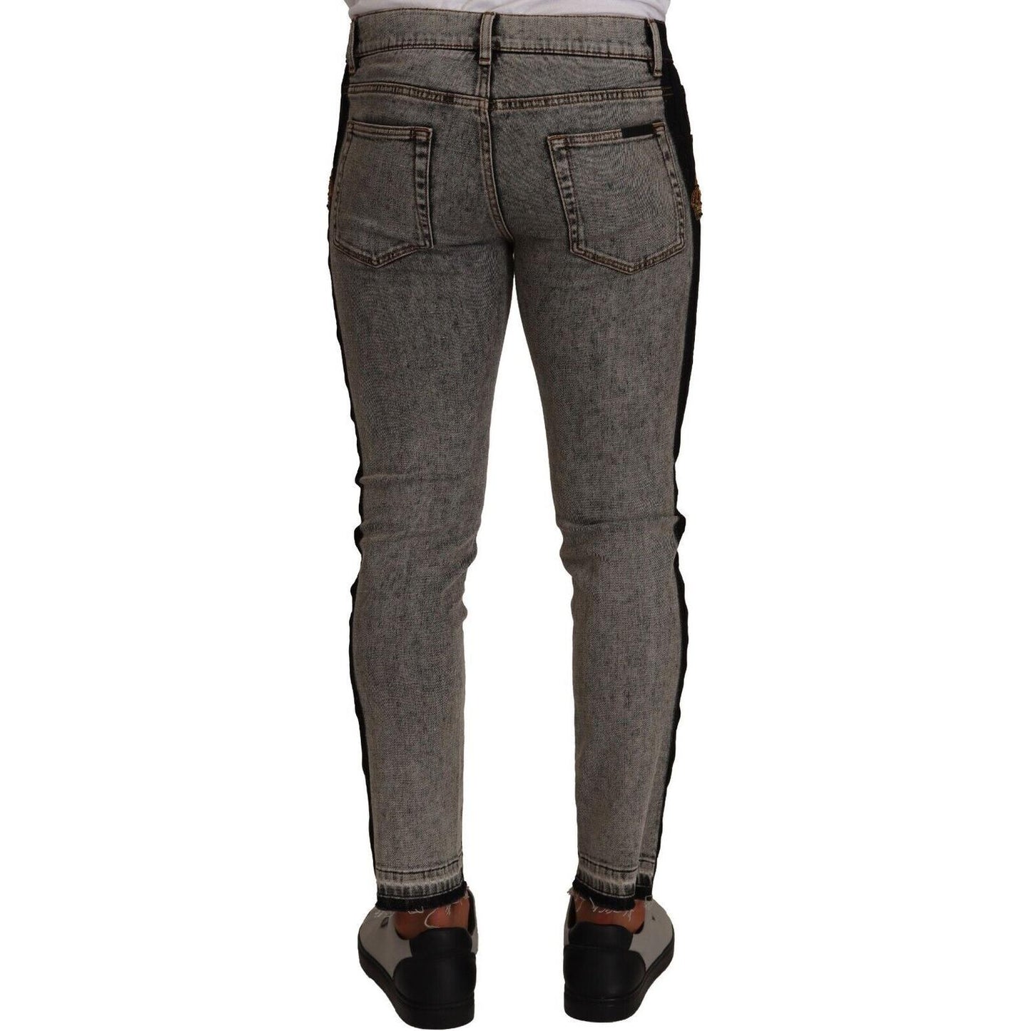 Dolce & Gabbana Chic Embellished Crown Skinny Jeans Dolce & Gabbana