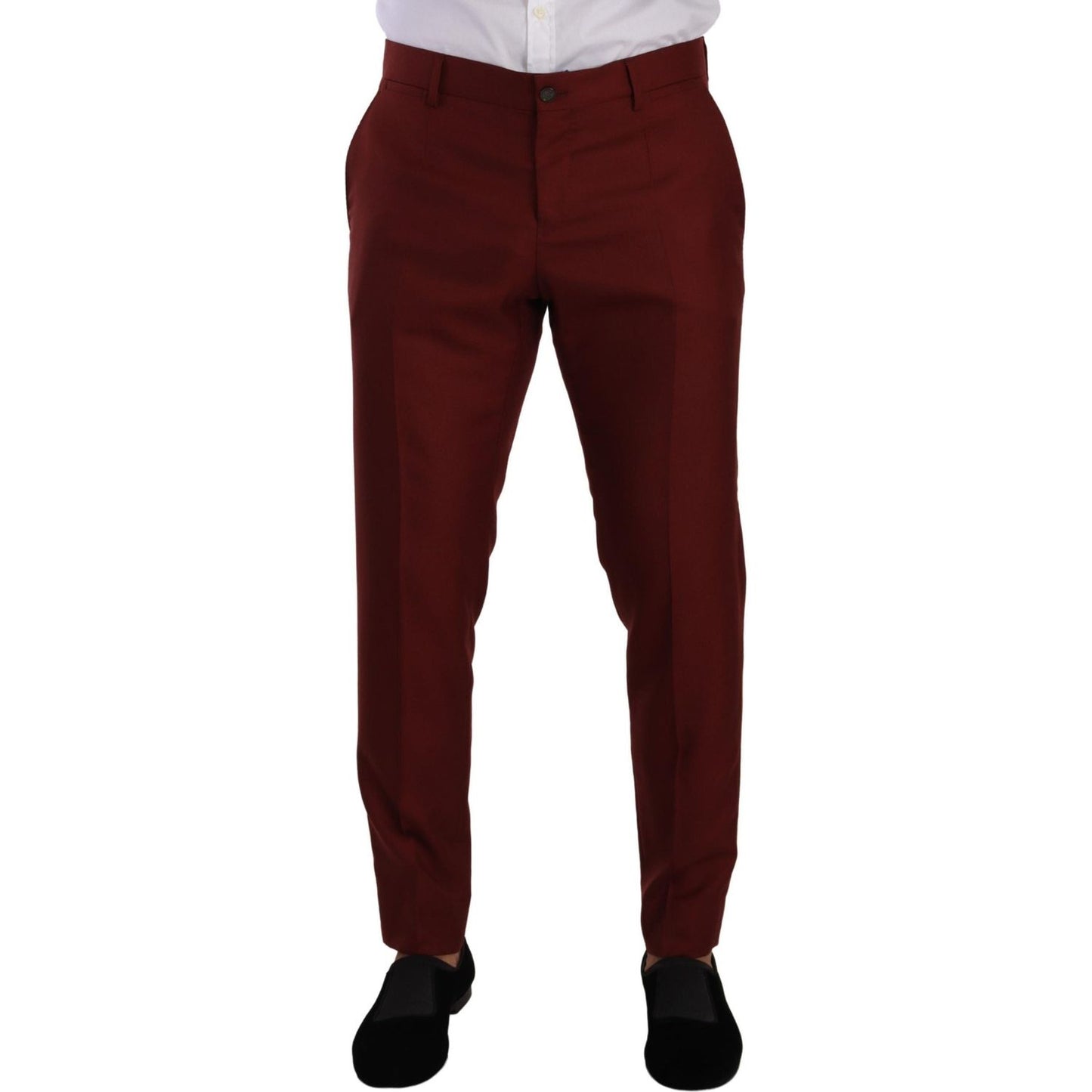 Dolce & Gabbana Elegant Cashmere-Silk Red Dress Pants Dolce & Gabbana