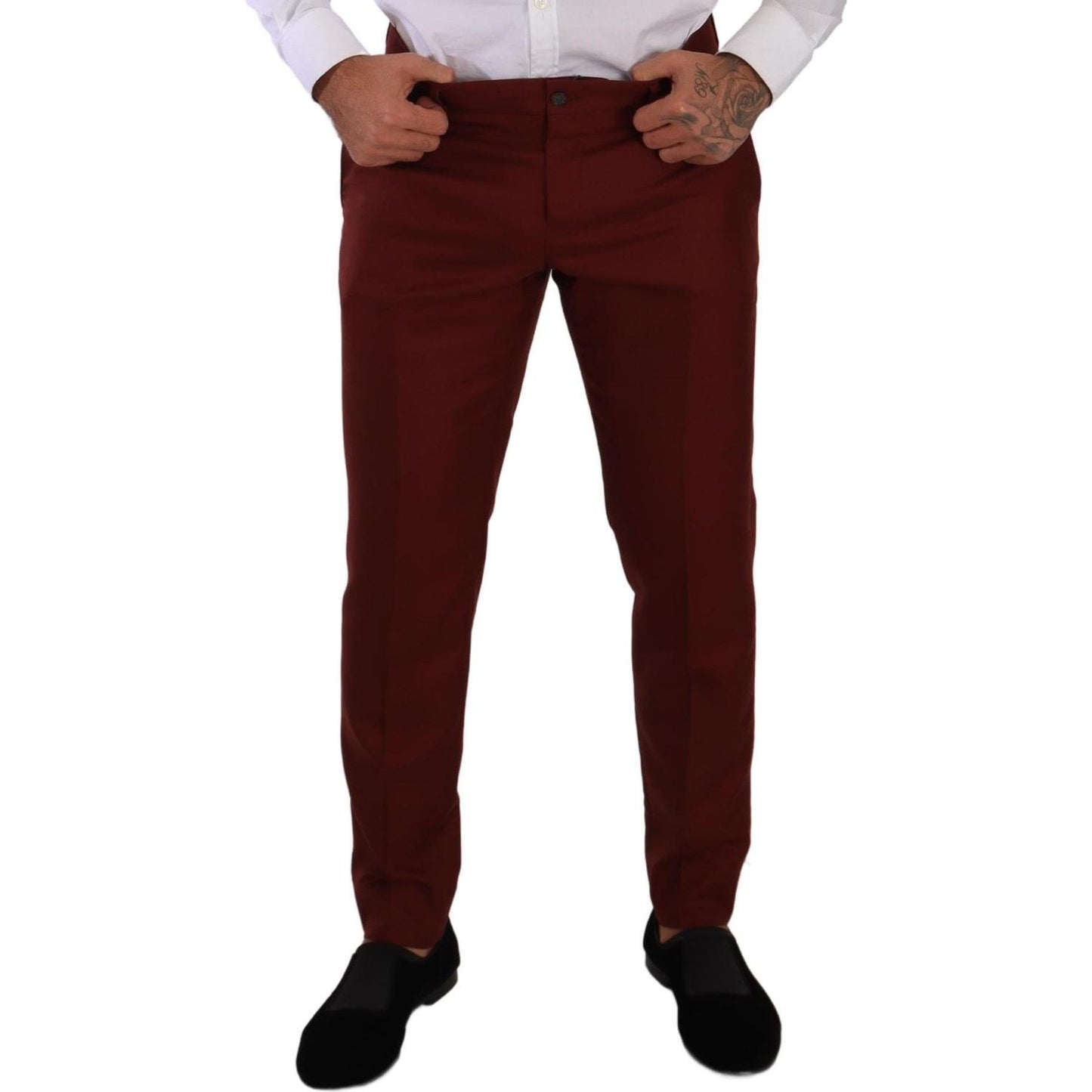 Dolce & Gabbana Elegant Cashmere-Silk Red Dress Pants Dolce & Gabbana