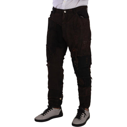 Dolce & Gabbana Elegant Distressed Patchwork Denim Jeans Dolce & Gabbana