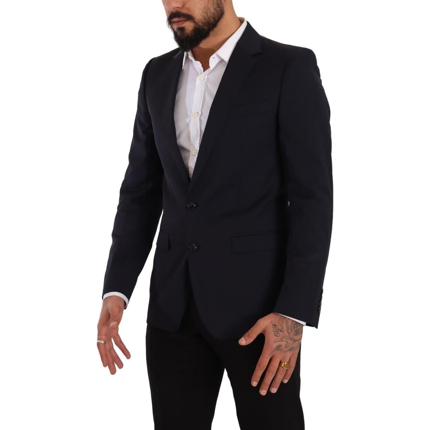 Dolce & Gabbana Dark Blue Single Breasted Coat MARTINI Blazer