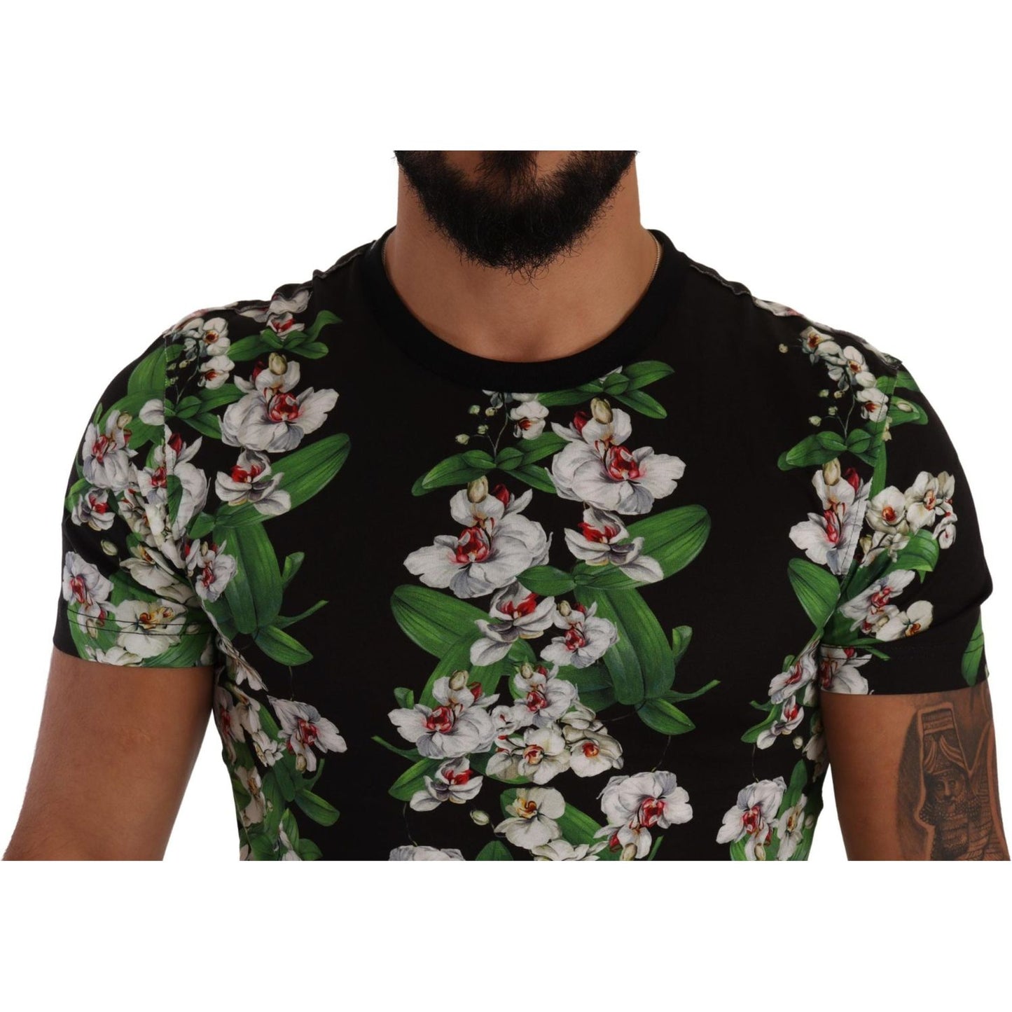 Dolce & Gabbana Elegant Floral Crewneck Tee for Men Dolce & Gabbana