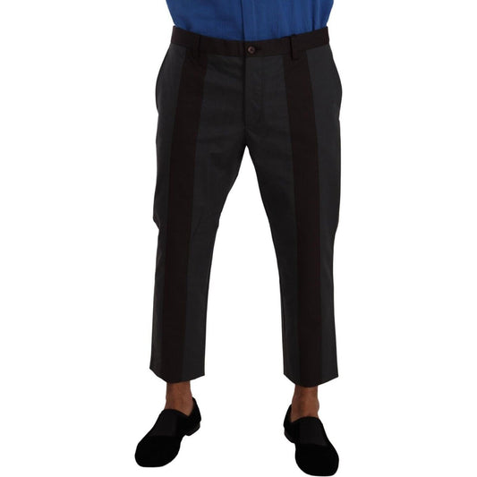 Dolce & Gabbana Gray Bordeaux Striped Cropped Trouser Pants 1728,67345645728,Clothing,Cropped Pants - Pants - Clothing,Dolce & Gabbana,Gray,IT48 | M,IT52 | XL,IT54 | XL,Jeans & Pants - Men - Clothing,Material: 67% Nylon 33% Cotton,Men,Men - Clothing,New w