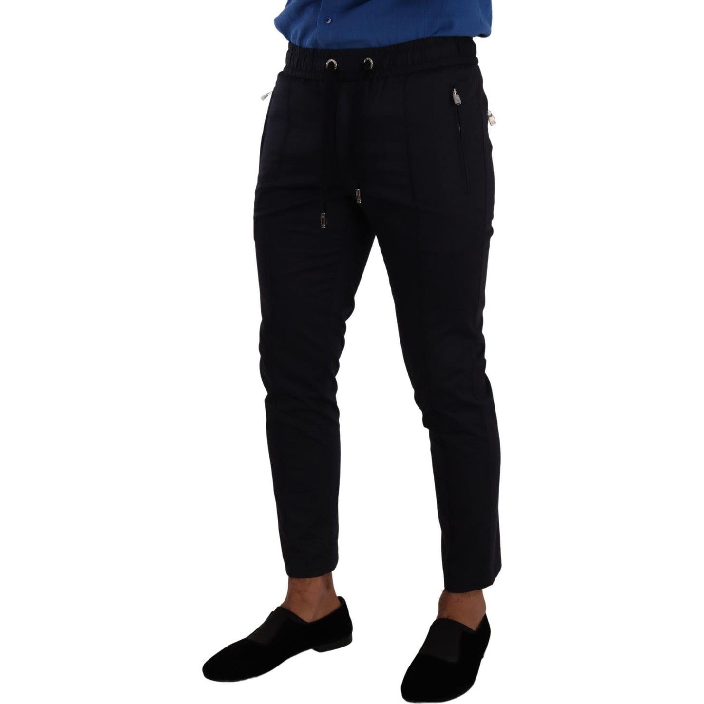 Dolce & Gabbana Elegant Dark Blue Skinny Jogging Pants Dolce & Gabbana