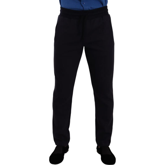 Dolce & Gabbana Blue Cotton Stretch Jogging Trouser Pants 1728,67345645728,Athletic Pants - Pants - Clothing,Blue,Clothing,Dolce & Gabbana,IT46 | S,Jeans & Pants - Men - Clothing,Joggers (workout pants) - Sportswear - Clothing,Material: 94% Cotton 4% Nylo