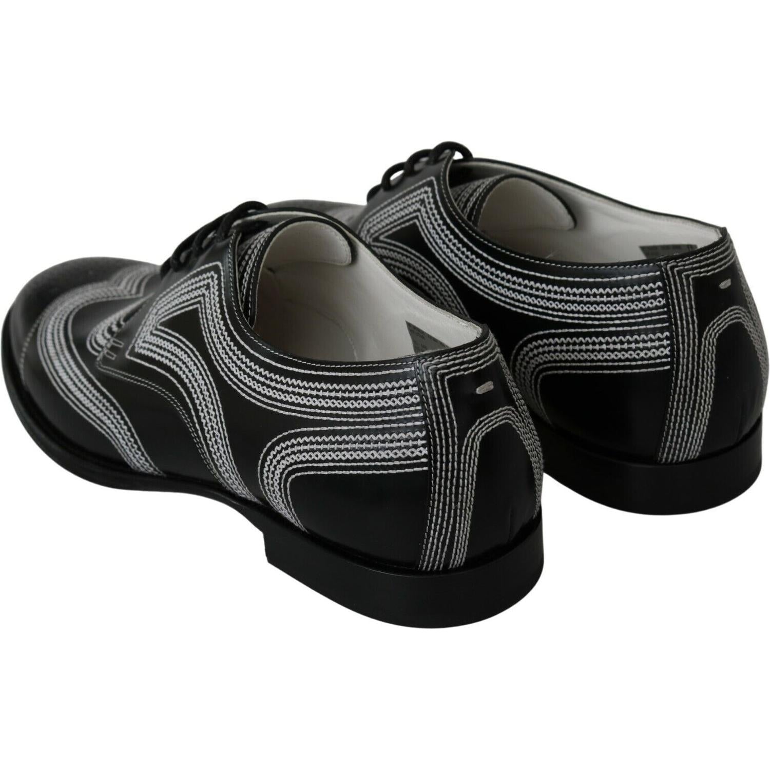 حذاء ديربي أنيق باللونين الأبيض والأسود من دولتشي آند غابانا