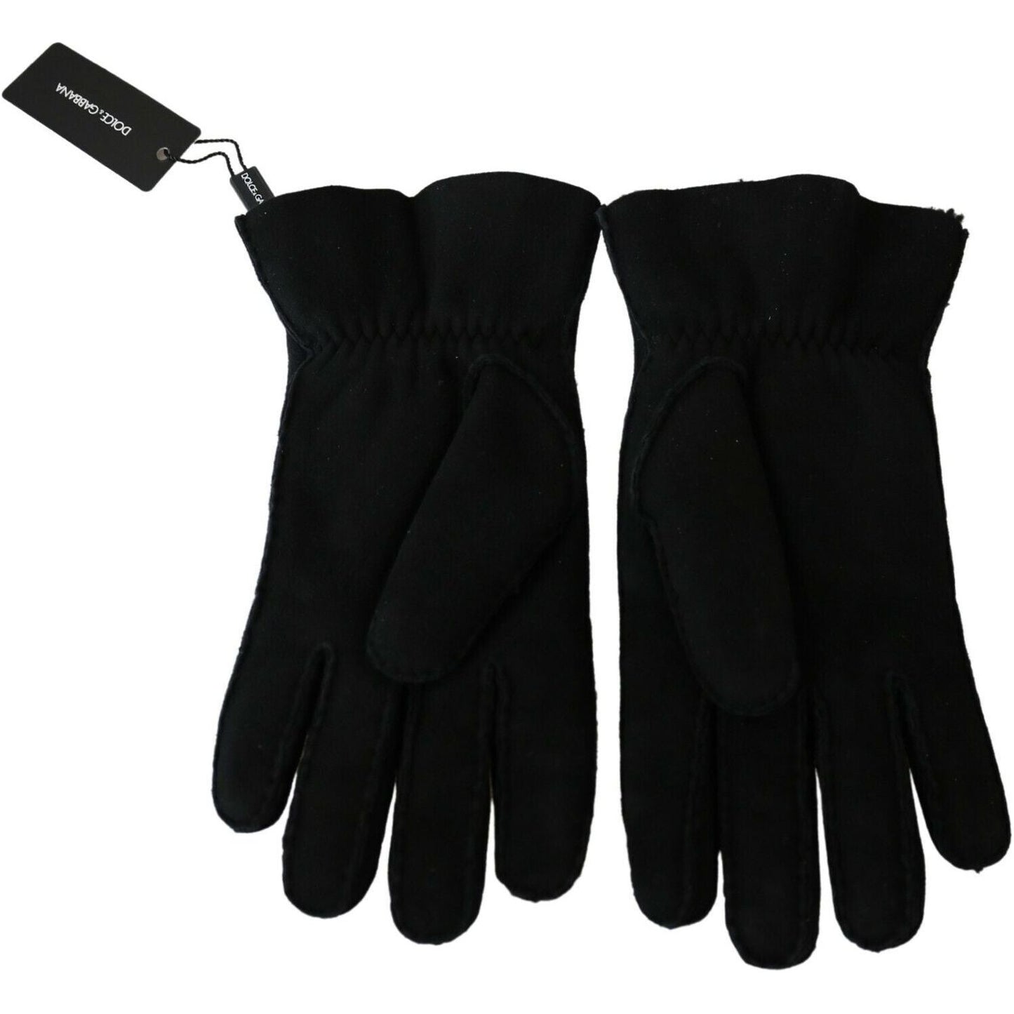 Dolce & Gabbana Elegant Black Leather Biker Gloves Dolce & Gabbana