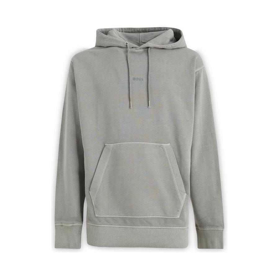 Hugo Boss Elegant Grey Cotton Hooded Sweatshirt Hugo Boss