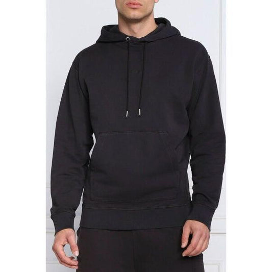 Hugo Boss Elegant Dark Blue Cotton Hooded Sweatshirt Hugo Boss