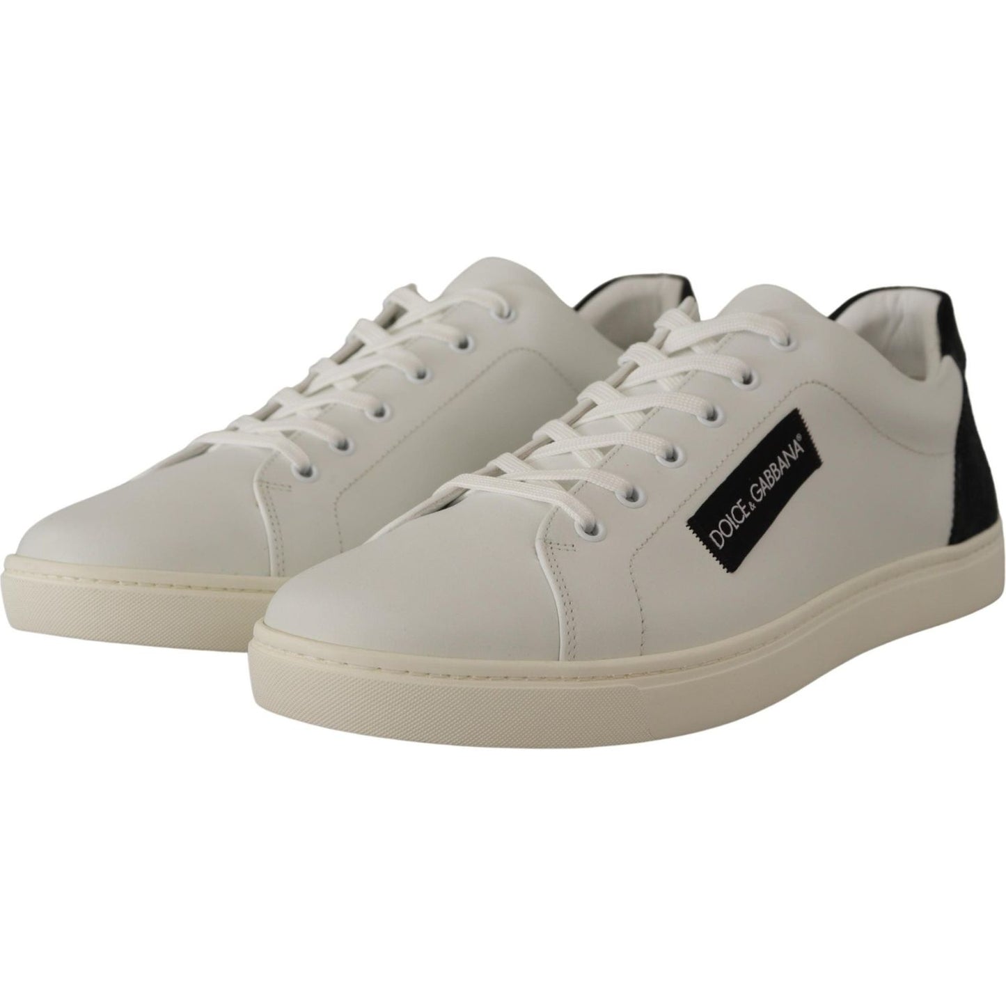 Dolce & Gabbana Elegant White Leather Low Top Sneakers Dolce & Gabbana