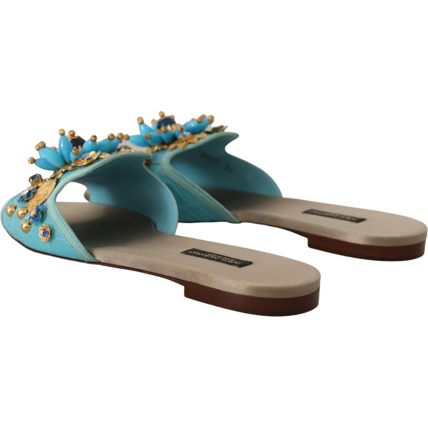 Dolce & Gabbana Exquisite Crystal-Embellished Exotic Leather Sandals Dolce & Gabbana