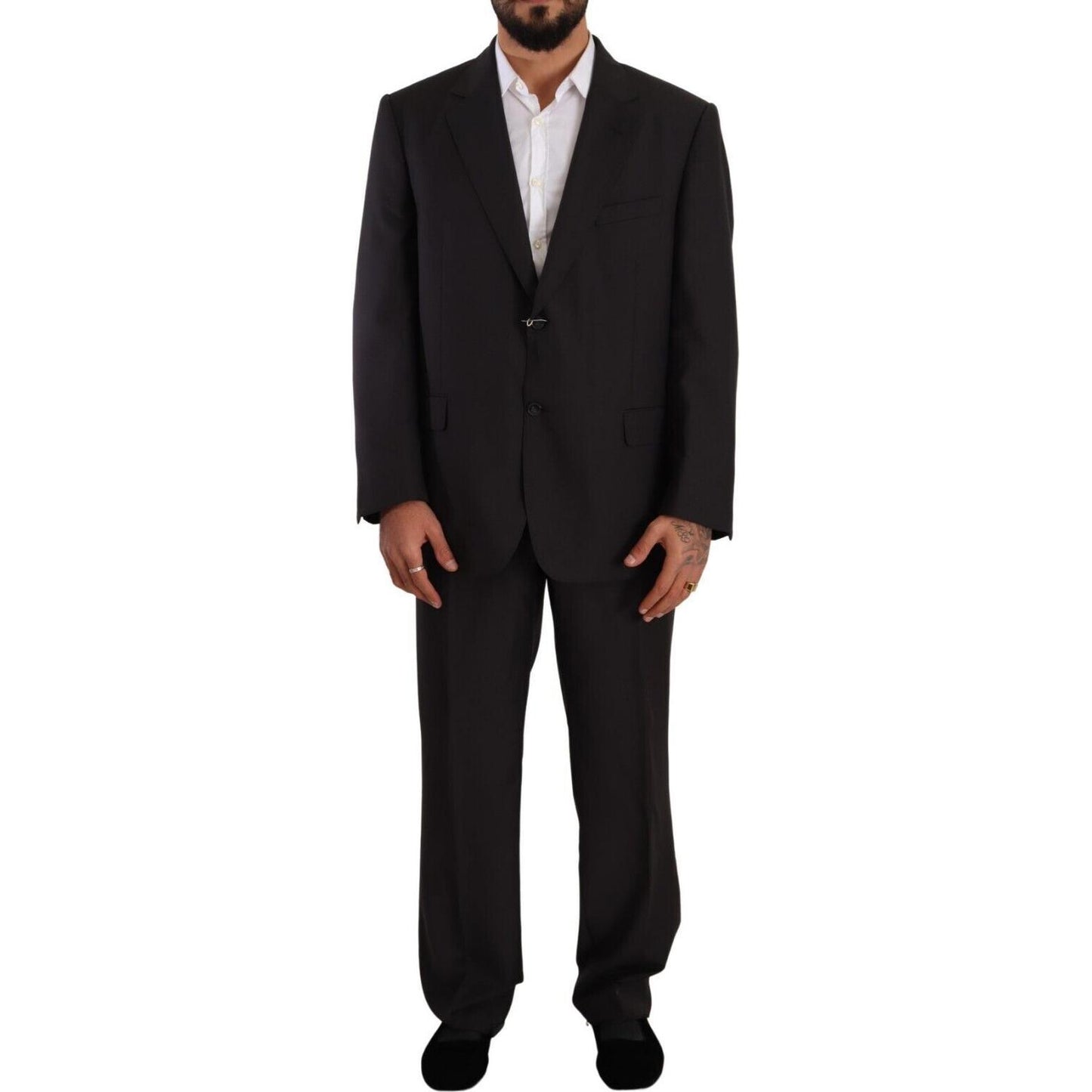 Domenico Tagliente Elegant Gray Two-Piece Regular Fit Suit Domenico Tagliente