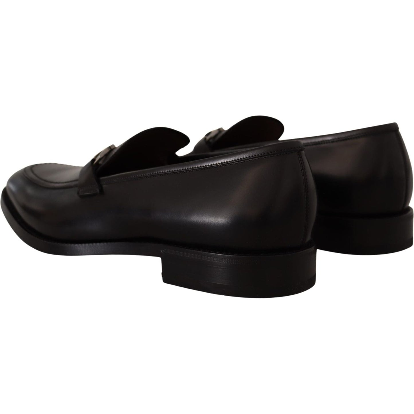 Salvatore Ferragamo Black Calf Leather Moccasin Formal Shoes