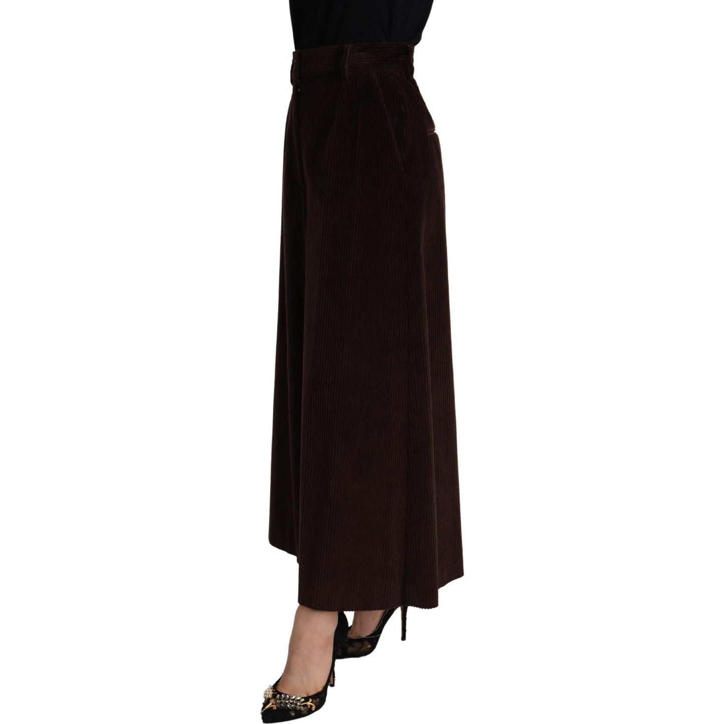 Dolce & Gabbana Chic Bordeaux High-Waisted Corduroy Pants Dolce & Gabbana