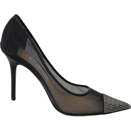 Jimmy Choo Elegant Black Mesh Crystal Pumps Jimmy Choo